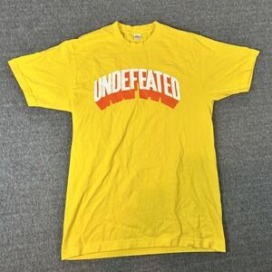 Undefeated Graphic T-Shirt Streetwear Fashion Tee Yellow Medium‎